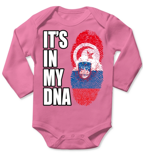 Tunisian And Slovenian Mix Heritage DNA Flag Long Sleeve Baby One-Piece