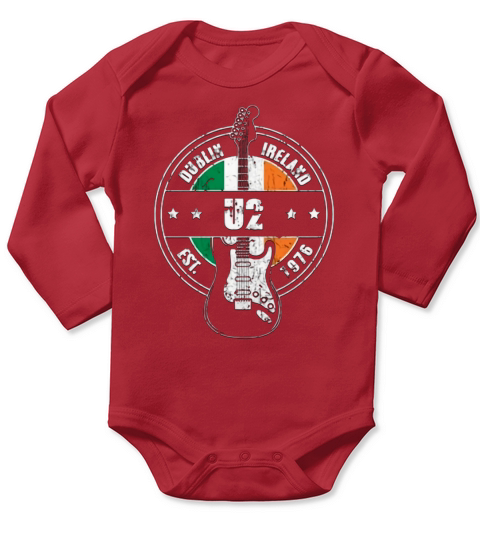 U2 Dublin Ireland Est 1976 guitarist Long Sleeve Baby One-Piece