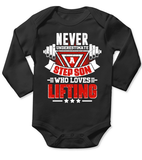 ver Underestimate Step Son Funny Gym Workout Fitne Long Sleeve Baby One-Piece