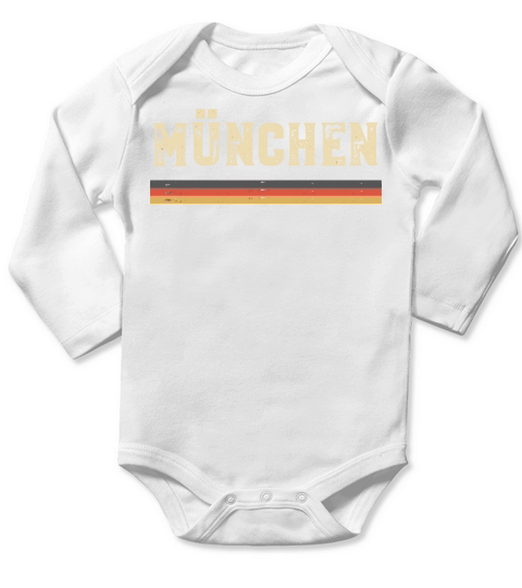 Vintage Munchen Munich National Flag Long Sleeve Baby One-Piece