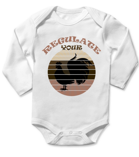 Vintage Regulate Your Chicken Rooster Reproductive Long Sleeve Baby One-Piece