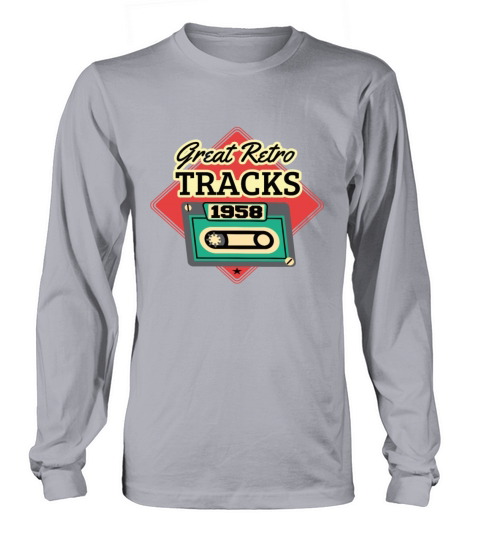 Great Retro Tracks 1958 Cassette Vintage Birthday Long sleeved Unisex