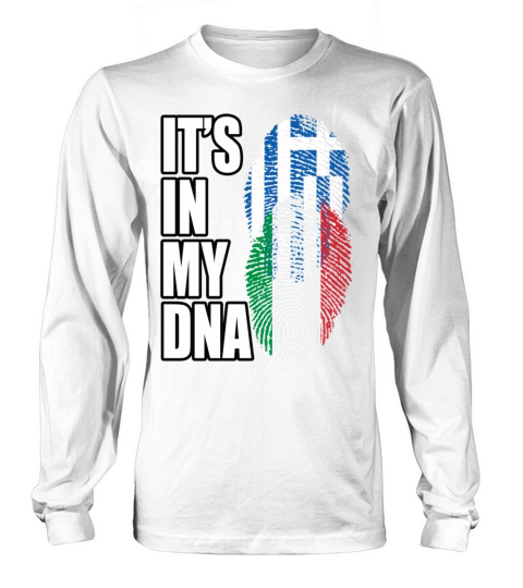 Greek And Italian Mix Heritage DNA Flag Long sleeved Unisex