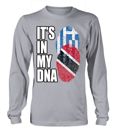 Greek And Trinidad Tobago Mix Heritage DNA Flag Long sleeved Unisex