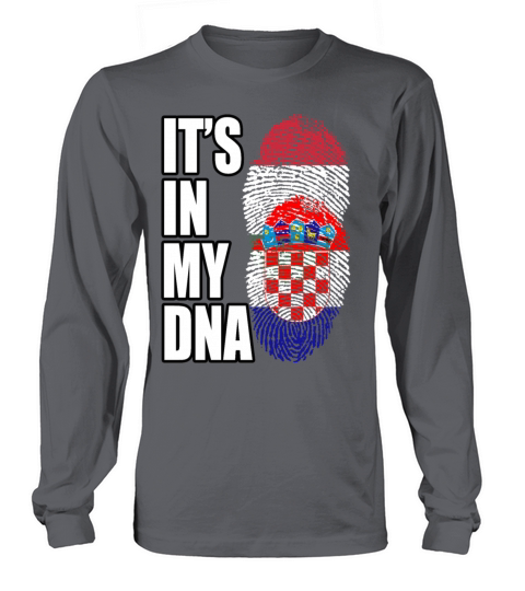 Hungarian And Croatian Mix Heritage DNA Flag Long sleeved Unisex