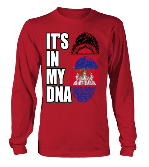 Malawian And Cambodian Mix Heritage DNA Flag Long sleeved Unisex