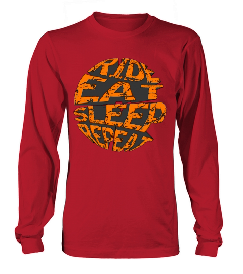 RIDE EAT SLEEP REPEAT RETRO MOUNTAIN BIKE Long sleeved Unisex