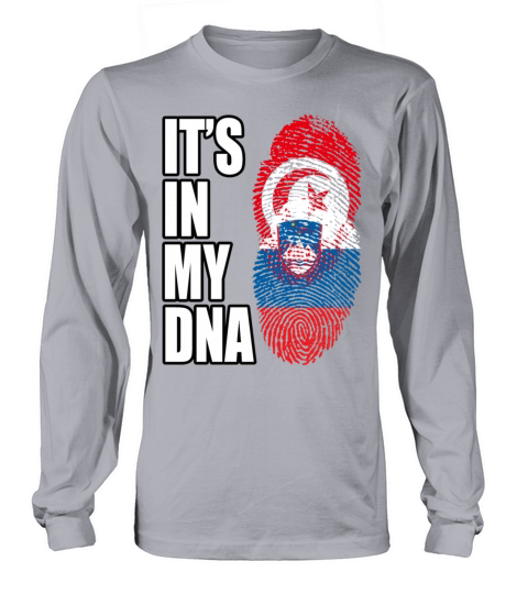 Tunisian And Slovenian Mix Heritage DNA Flag Long sleeved Unisex