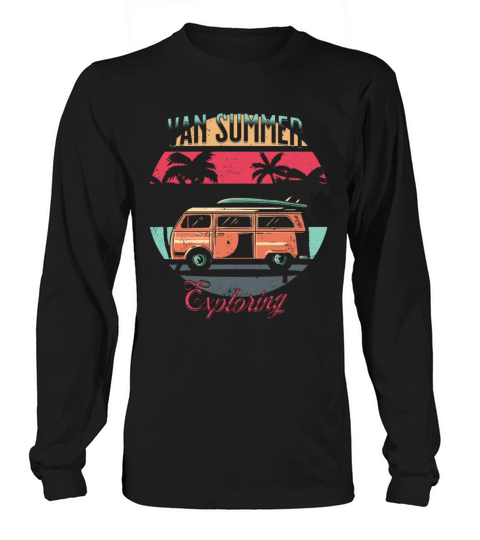 Van Summer Exploring Beach Holiday Vintage Sunset Long sleeved Unisex