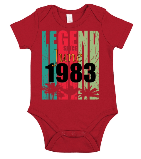 1983 vintage born in June gift Short Sleeve Baby One-Piece