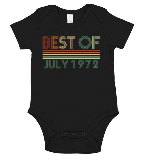 50th birthday July vintage 1972 gift idea Short Sleeve Baby One-Piece