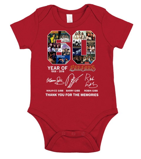 60 years of Bee Gees Maurice signature thank you for the memories Short Sleeve Baby One-Piece