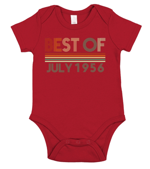 66th birthday July vintage 1956 gift idea Short Sleeve Baby One-Piece