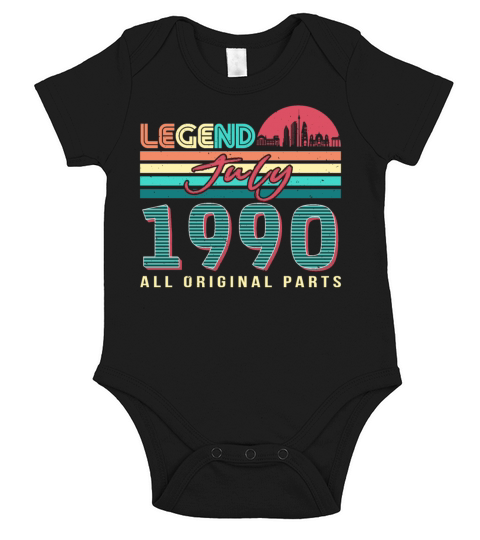Best Birth Year 1990 July Short Sleeve Baby One-Piece
