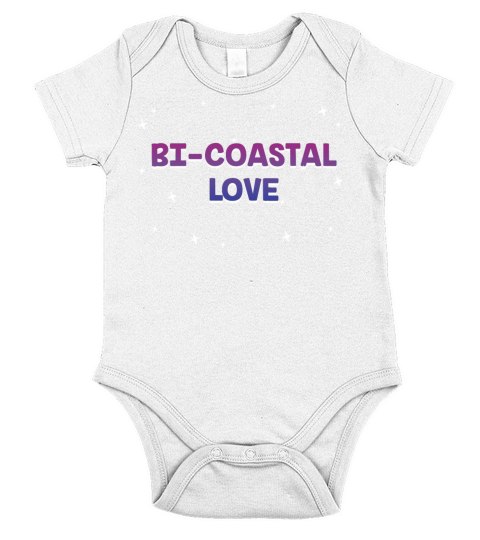 Bi Coastal Love Bisexual Couples Bi Pride Lovers Short Sleeve Baby One-Piece