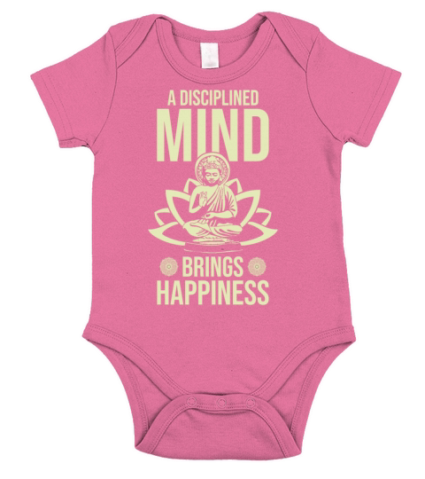 Buddha Zen A Disciplined Mind Brings Happiness Short Sleeve Baby One-Piece