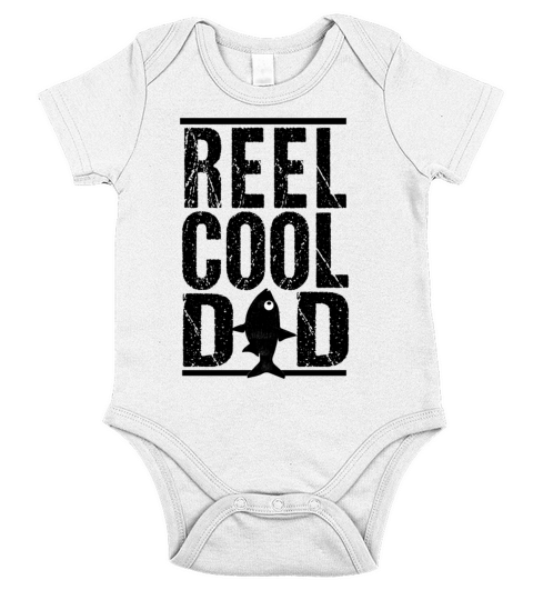 Fishing Dad Reel Cool Dad Funny Fathers day Short Sleeve Baby One-Piece