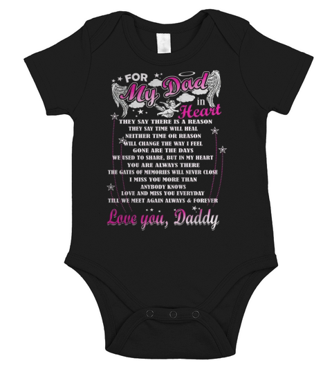 For My Dad in heaven - Love you, Daddy Short Sleeve Baby One-Piece