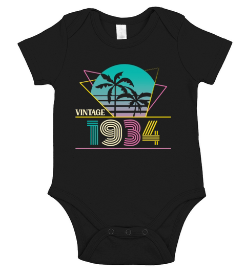 Funny Birthday Born in 1934 Limited Edition Short Sleeve Baby One-Piece