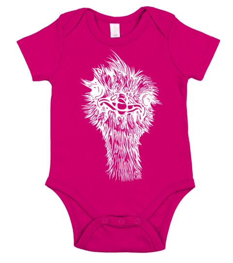 Funny Vintage Ostrich Head Short Sleeve Baby One-Piece