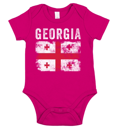 Georgia Flag Distressed - Georgian Flag Short Sleeve Baby One-Piece