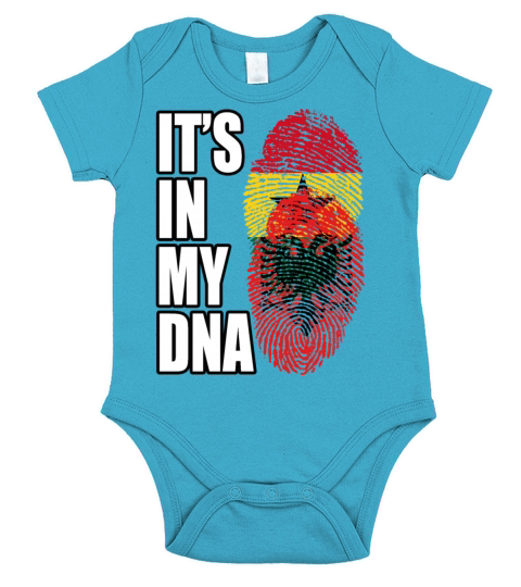 Ghanaian And Albanian Mix Heritage DNA Flag Short Sleeve Baby One-Piece