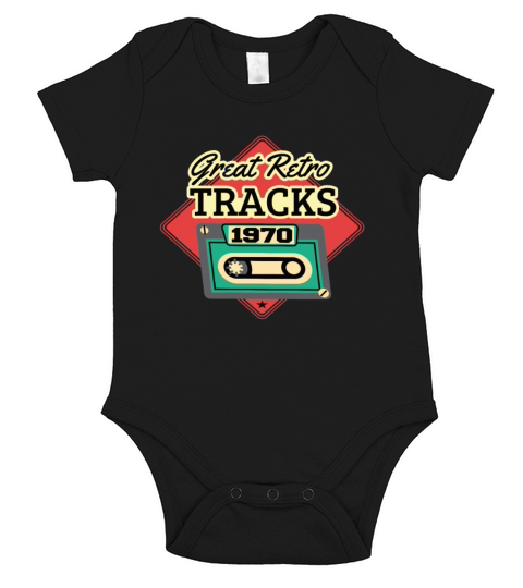 Great Retro Tracks 1970 Cassette Vintage Birthday Short Sleeve Baby One-Piece