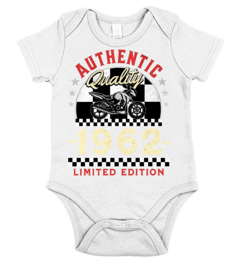 Happy 60th Birthday Biker 60 Years Old Vintage Short Sleeve Baby One-Piece