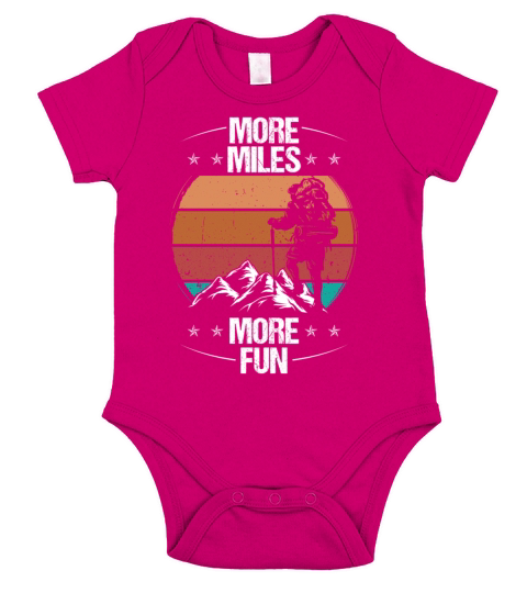 Hiking Vintage More Miles More Fun Retro Hike Short Sleeve Baby One-Piece