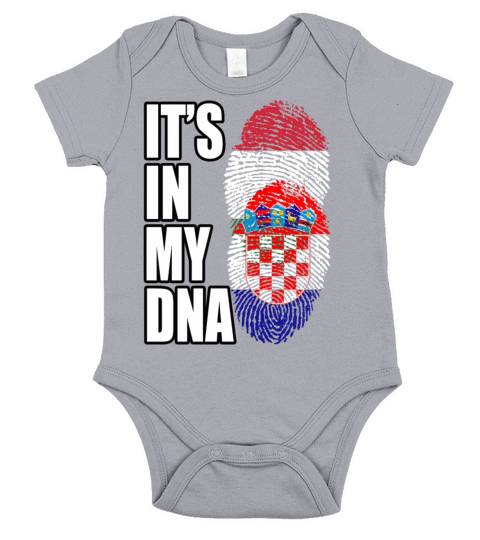 Hungarian And Croatian Mix Heritage DNA Flag Short Sleeve Baby One-Piece