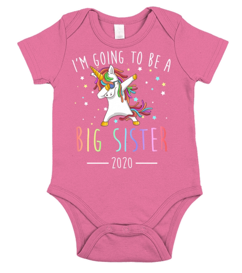 I Am Going To Be A Big Sister 2020 Unicorn Dabbing Short Sleeve Baby One-Piece