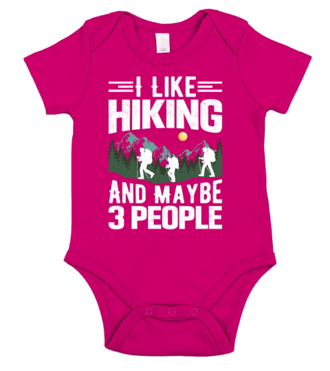 I Like Hiking and Maybe 3 People Mountains Hiker Short Sleeve Baby One-Piece