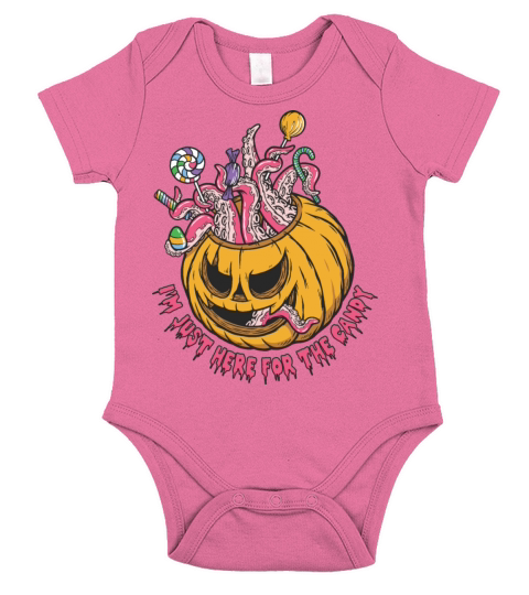 I M JUST HERE FOR THE CANDY HALLOWEEN Short Sleeve Baby One-Piece