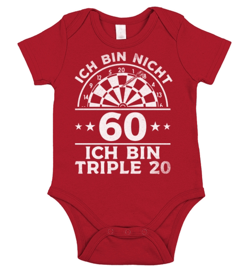 Im Not 60 Im Triple 20 Darts Player Birthday Short Sleeve Baby One-Piece