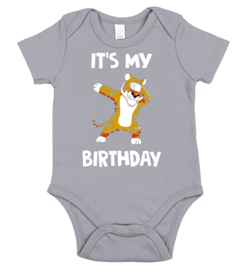 Its My Birthday Dabbing Tiger Dab Dancing Boy Girl T-shirt Short Sleeve Baby One-Piece