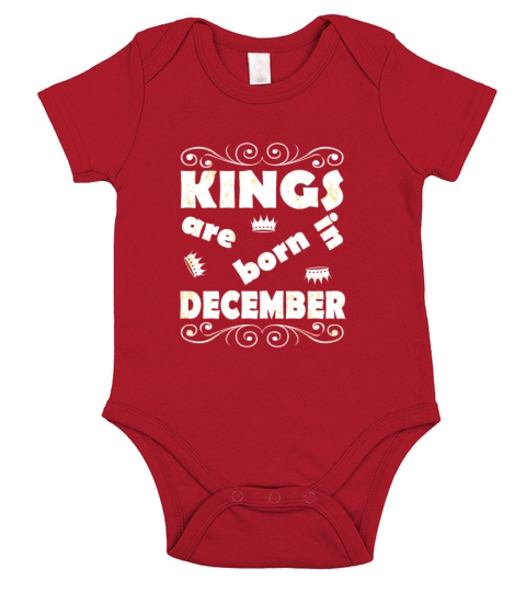 Kings Are Born In December Short Sleeve Baby One-Piece