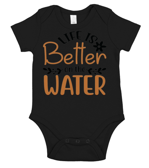 Life is Better on the Water Funny Summer Quote Short Sleeve Baby One-Piece