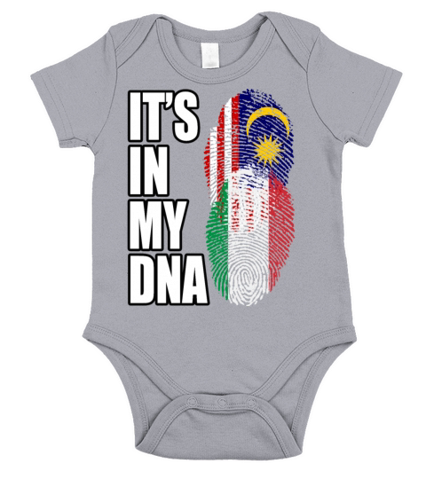 Malaysian And Italian Mix Heritage DNA Flag Short Sleeve Baby One-Piece
