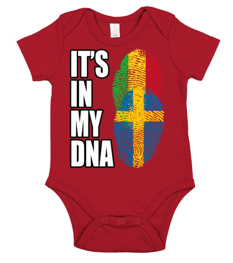 Malian And Swedish Mix Heritage DNA Flag Short Sleeve Baby One-Piece