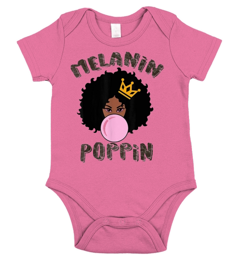 Melanin Poppin Black History Month for Women Girls Short Sleeve Baby One-Piece