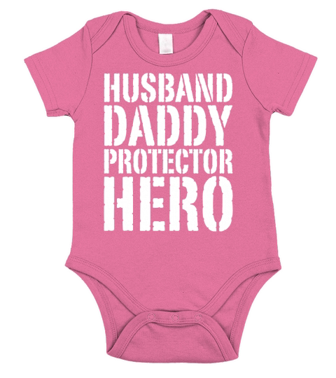 Mens Husband Daddy Protector Hero TShirt Fathers Day Shirt Black Men Short Sleeve Baby One-Piece
