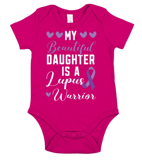 My Daughter Is A Lupus Warrior Lupus Awareness Short Sleeve Baby One-Piece