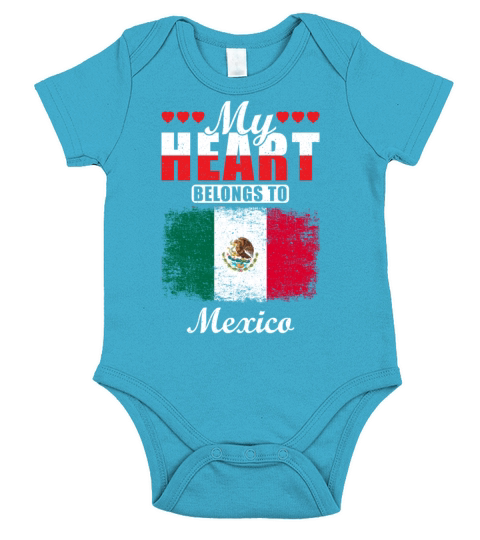 My Heart Belongs to Mexico Short Sleeve Baby One-Piece