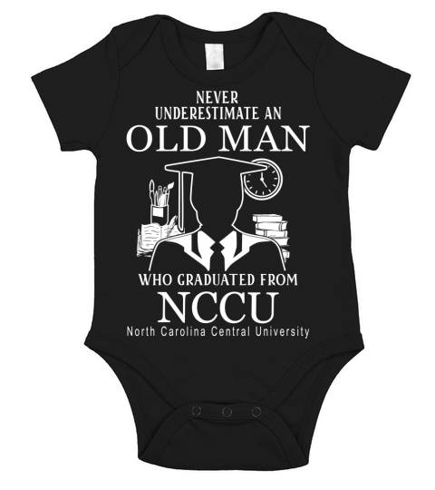 Never Underestimate an Old Man North Carolina Central University Short Sleeve Baby One-Piece