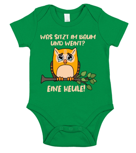 Owl German Quote Short Sleeve Baby One-Piece