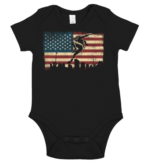 Parkour Free Running Traceur Usa Short Sleeve Baby One-Piece
