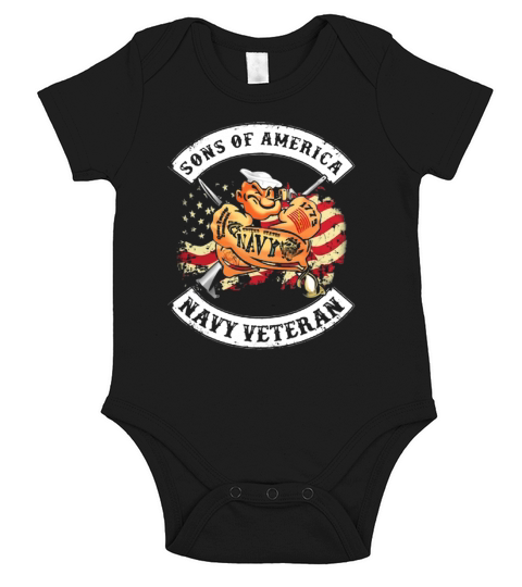 Popeye Sailor Man Son Of American flag Navy Veteran shirt Short Sleeve Baby One-Piece