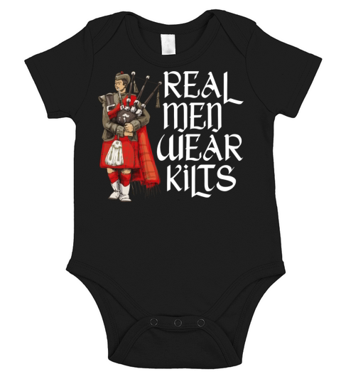 Real Men Wear Kilts For A Kilt Guy Short Sleeve Baby One-Piece
