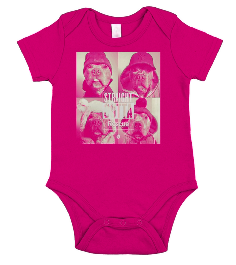 STRAIGHT OUTTA RESCUE T-SHIRT - PIT BULL Short Sleeve Baby One-Piece