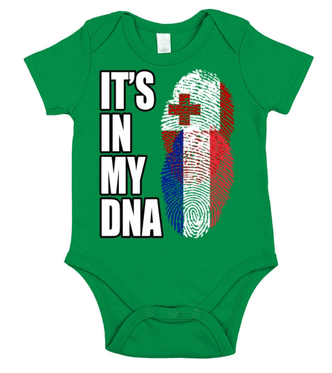 Tongan And French Mix Heritage DNA Flag Short Sleeve Baby One-Piece